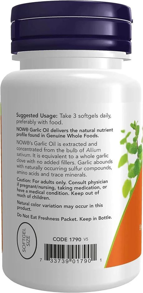 NOW SUPPLEMENTS - NOW Supplements Garlic Oil 1500Mg. 100 Capsulas Blandas - The Red Vitamin MX - Suplementos Alimenticios - {{ shop.shopifyCountryName }}