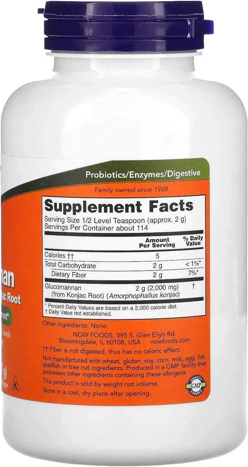 NOW SUPPLEMENTS - NOW Supplements Glucomannan Powder 227Gr. - The Red Vitamin MX - Suplementos Alimenticios - {{ shop.shopifyCountryName }}