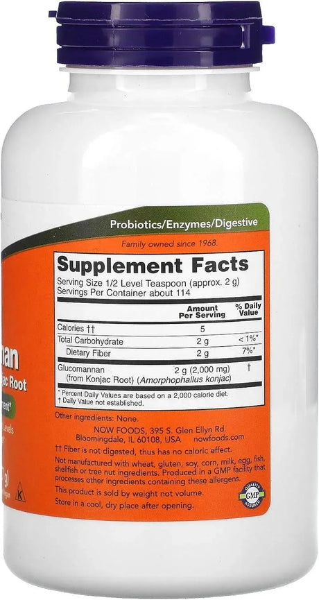NOW SUPPLEMENTS - NOW Supplements Glucomannan Powder 227Gr. - The Red Vitamin MX - Suplementos Alimenticios - {{ shop.shopifyCountryName }}