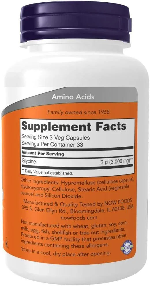 NOW SUPPLEMENTS - Now Supplements Glycine 1000Mg. 100 Capsulas 2 Pack - The Red Vitamin MX - Suplementos Alimenticios - {{ shop.shopifyCountryName }}