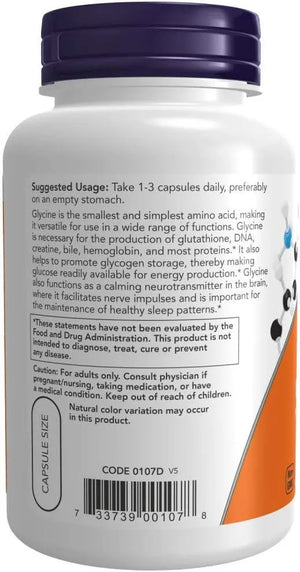 NOW SUPPLEMENTS - Now Supplements Glycine 1000Mg. 100 Capsulas 2 Pack - The Red Vitamin MX - Suplementos Alimenticios - {{ shop.shopifyCountryName }}