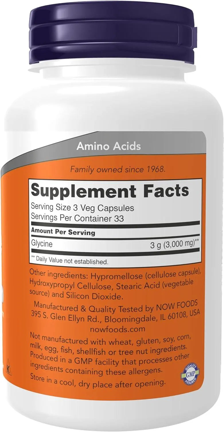 NOW SUPPLEMENTS - NOW Supplements Glycine 1000Mg. 100 Capsulas - The Red Vitamin MX - Suplementos Alimenticios - {{ shop.shopifyCountryName }}