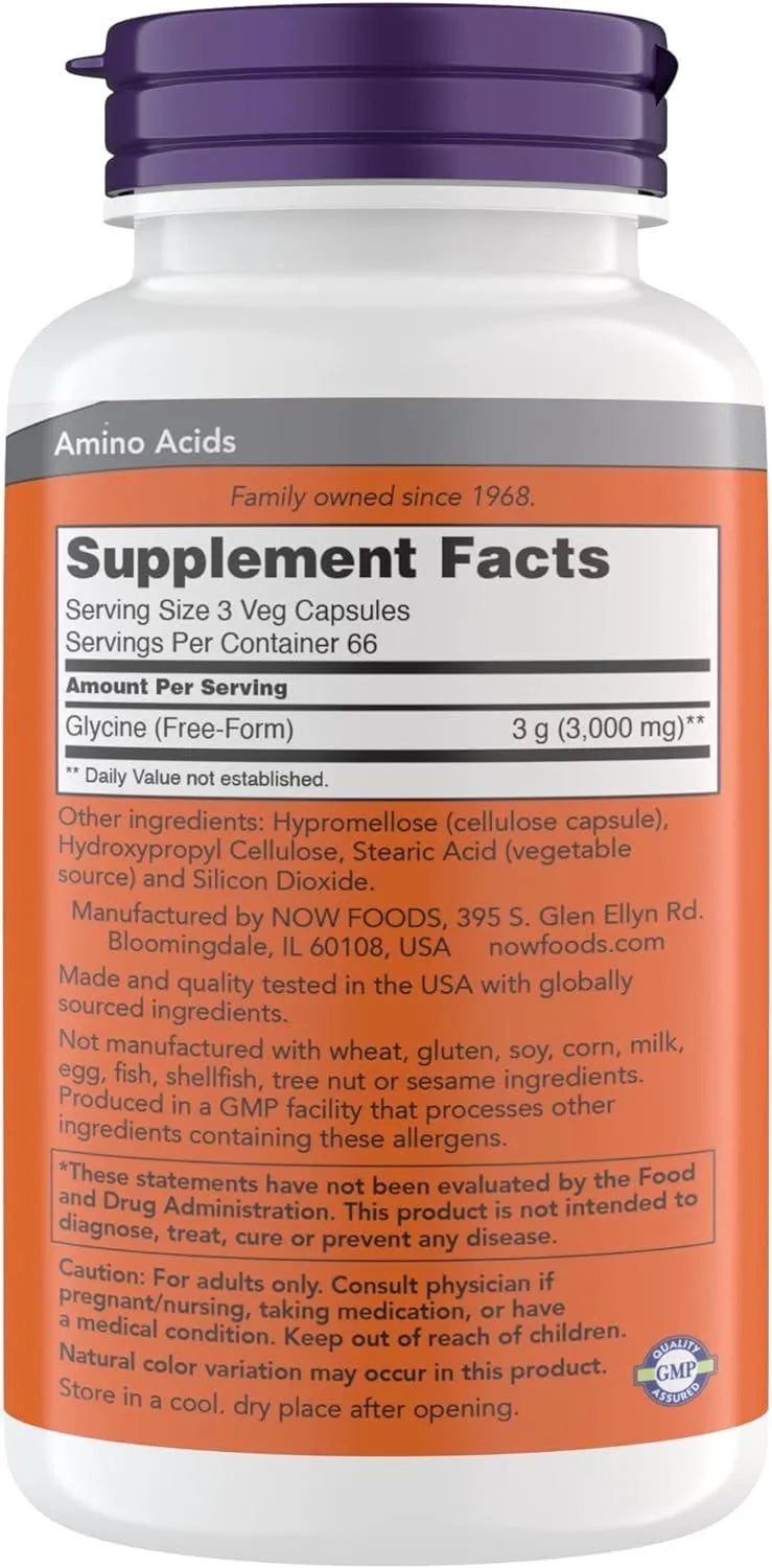 NOW SUPPLEMENTS - Now Supplements Glycine 1000Mg. 200 Capsulas - The Red Vitamin MX - Suplementos Alimenticios - {{ shop.shopifyCountryName }}