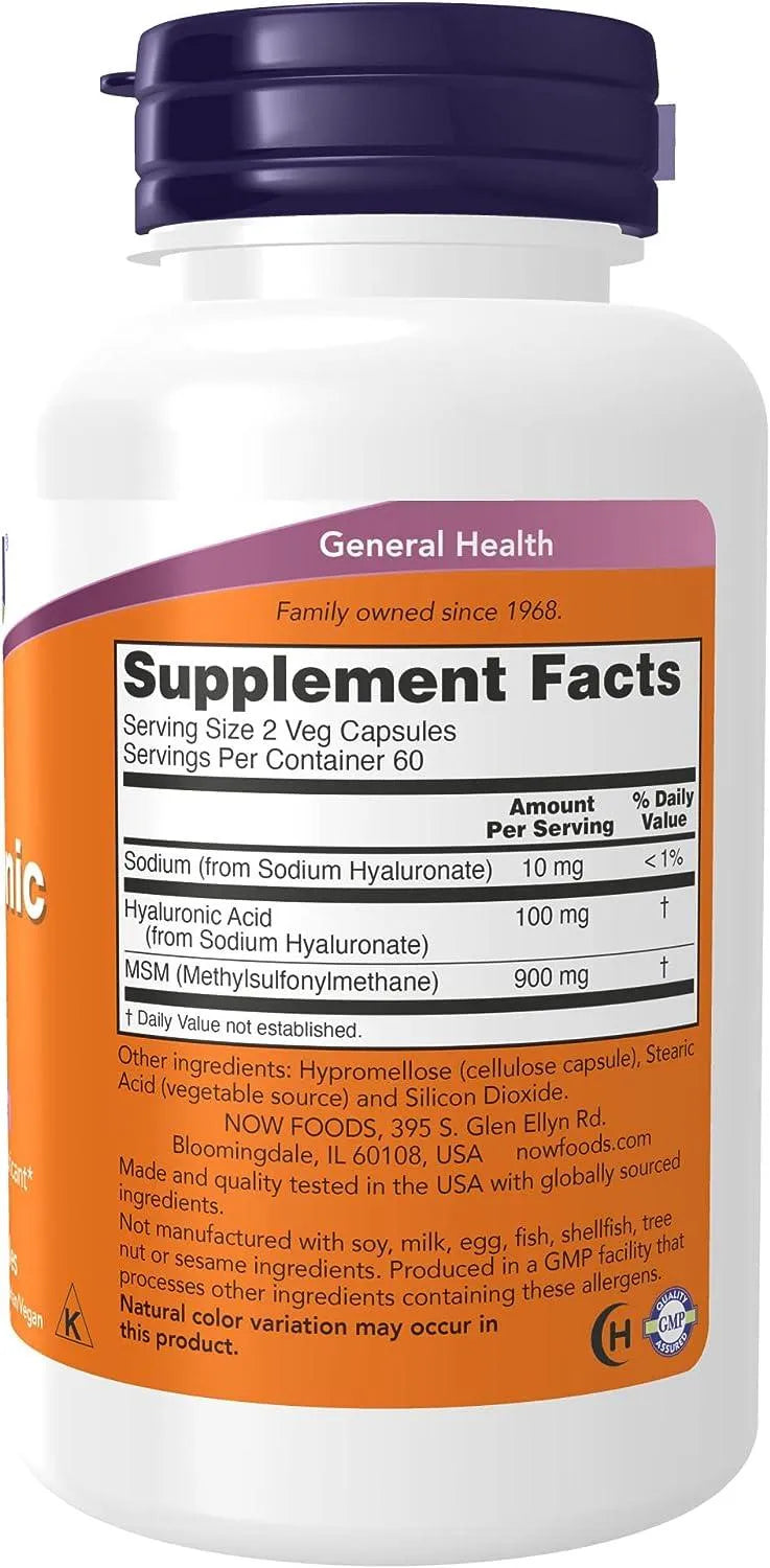 NOW SUPPLEMENTS - NOW Supplements Hyaluronic Acid 50Mg. 120 Capsulas - The Red Vitamin MX - Suplementos Alimenticios - {{ shop.shopifyCountryName }}