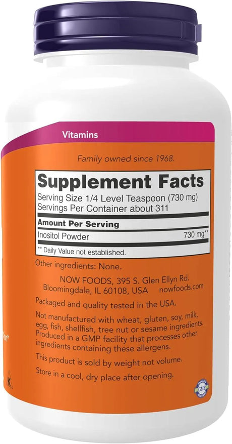 NOW SUPPLEMENTS - NOW Supplements Inositol Powder 227Gr. - The Red Vitamin MX - Suplementos Alimenticios - {{ shop.shopifyCountryName }}