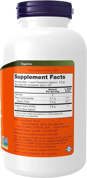 NOW SUPPLEMENTS - NOW Supplements Inulin Prebiotic Pure Powder 454Gr. - The Red Vitamin MX - Suplementos Alimenticios - {{ shop.shopifyCountryName }}