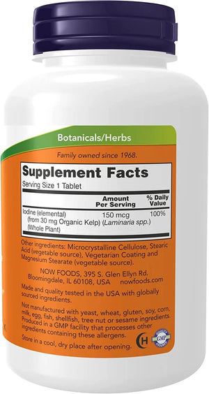 NOW SUPPLEMENTS - NOW Supplements Kelp 150Mcg. of Natural Iodine 200 Tabletas - The Red Vitamin MX - Suplementos Alimenticios - {{ shop.shopifyCountryName }}