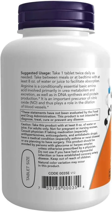NOW SUPPLEMENTS - Now Supplements L-Arginine 1000Mg. 120 Tabletas 2 Pack - The Red Vitamin MX - Suplementos Alimenticios - {{ shop.shopifyCountryName }}