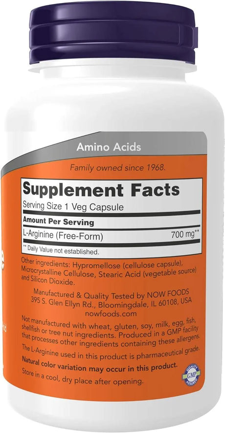 NOW SUPPLEMENTS - NOW Supplements L-Arginine 700Mg. 180 Capsulas 2 Pack - The Red Vitamin MX - Suplementos Alimenticios - {{ shop.shopifyCountryName }}