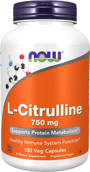 NOW SUPPLEMENTS - NOW Supplements L-Citrulline 750Mg. 180 Capsulas - The Red Vitamin MX - Suplementos Alimenticios - {{ shop.shopifyCountryName }}