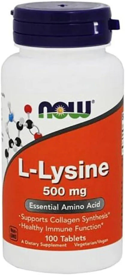 NOW SUPPLEMENTS - NOW Supplements L-Lysine 500Mg. 100 Tabletas - The Red Vitamin MX - Suplementos Alimenticios - {{ shop.shopifyCountryName }}