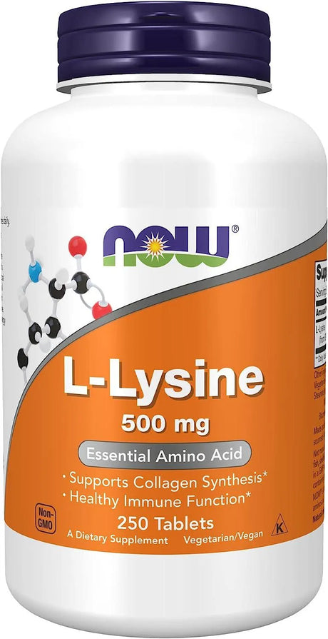 NOW SUPPLEMENTS - NOW Supplements L-Lysine 500Mg. 250 Tabletas - The Red Vitamin MX - Suplementos Alimenticios - {{ shop.shopifyCountryName }}