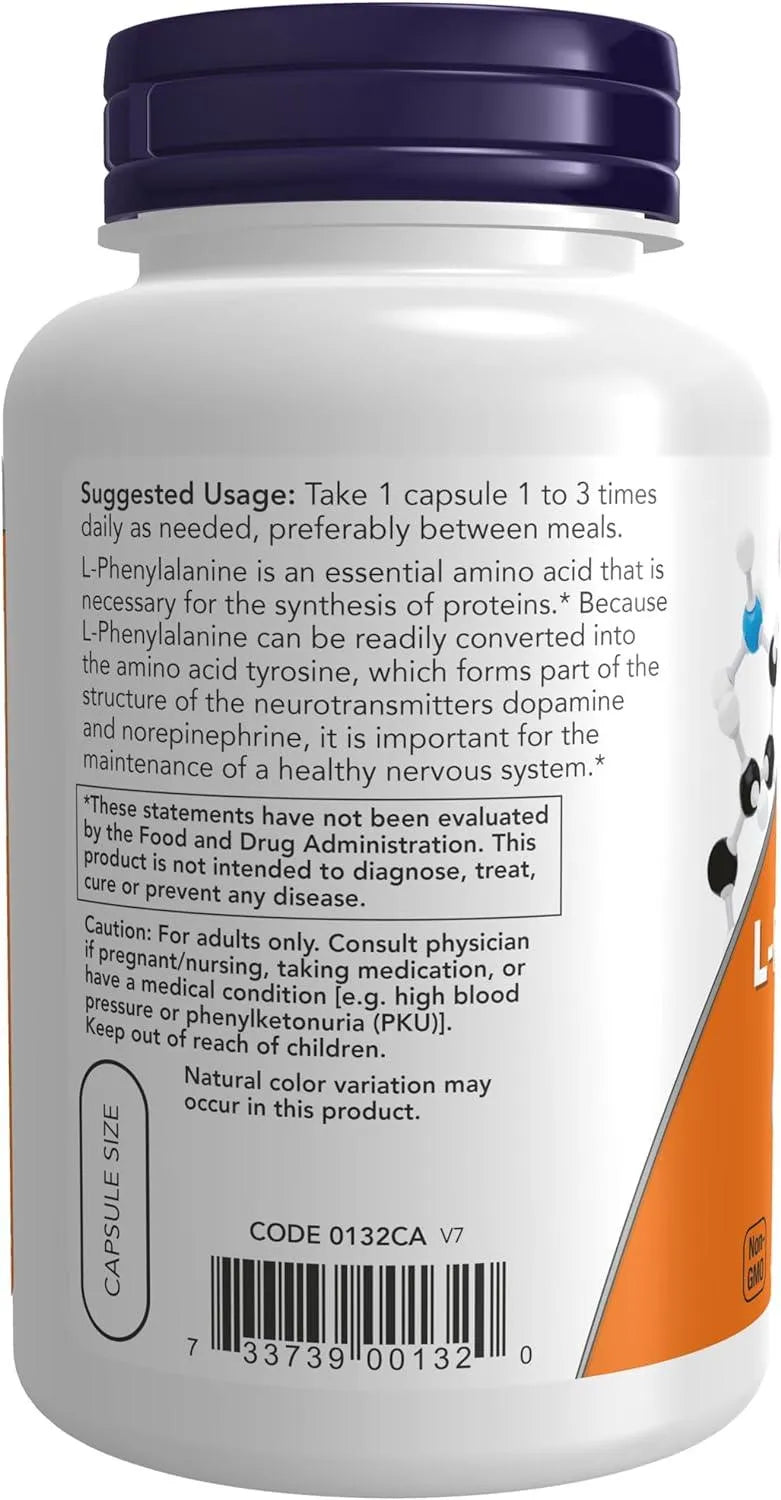 NOW SUPPLEMENTS - Now Supplements L-Phenylalanine 500Mg. 120 Capsulas - The Red Vitamin MX - Suplementos Alimenticios - {{ shop.shopifyCountryName }}