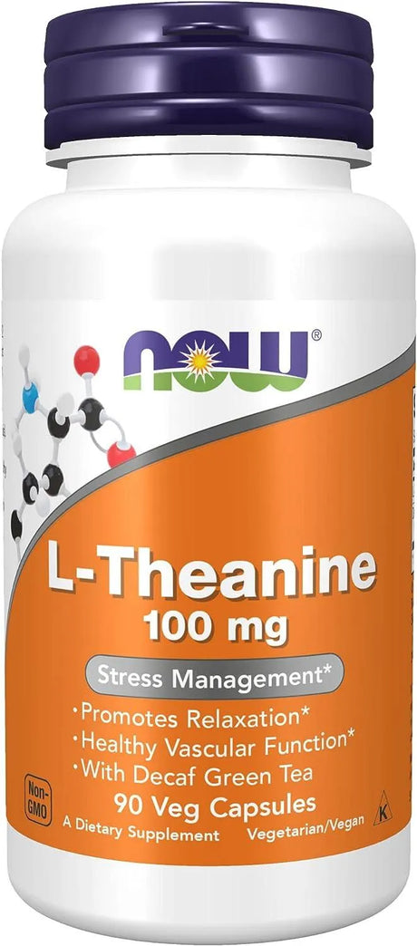 NOW SUPPLEMENTS - NOW Supplements L-Theanine 100Mg. 90 Capsulas - The Red Vitamin MX - Suplementos Alimenticios - {{ shop.shopifyCountryName }}