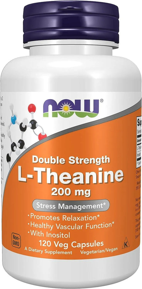 NOW SUPPLEMENTS - NOW Supplements L-Theanine 200Mg. 120 Capsulas - The Red Vitamin MX - Suplementos Alimenticios - {{ shop.shopifyCountryName }}