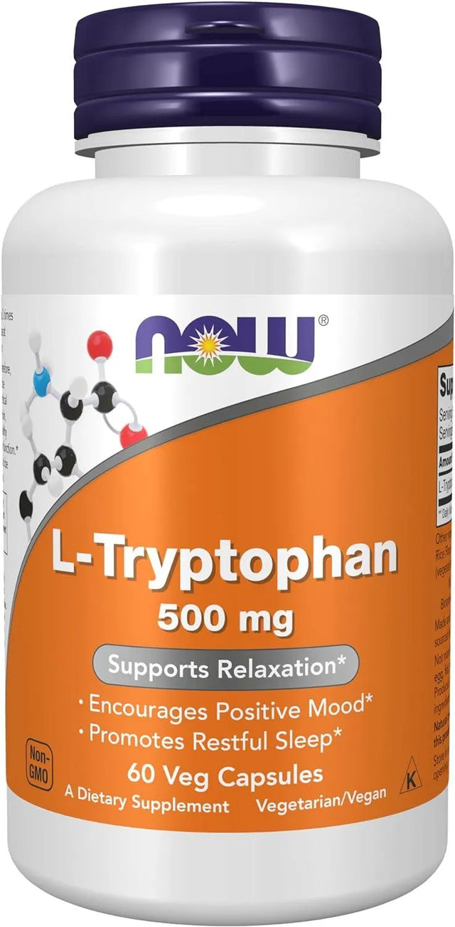 NOW SUPPLEMENTS - NOW Supplements L-Tryptophan 500Mg. 60 Capsulas - The Red Vitamin MX - Suplementos Alimenticios - {{ shop.shopifyCountryName }}