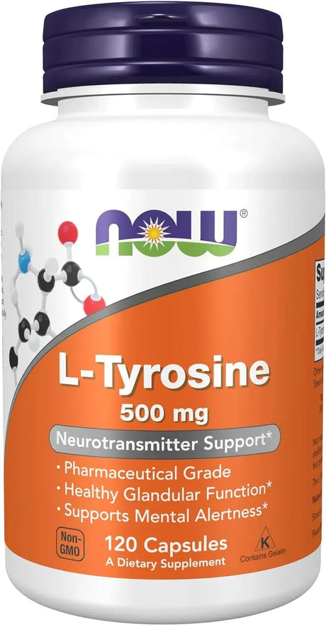 NOW SUPPLEMENTS - Now Supplements L-Tyrosine 500Mg. 120 Capsulas - The Red Vitamin MX - Suplementos Alimenticios - {{ shop.shopifyCountryName }}