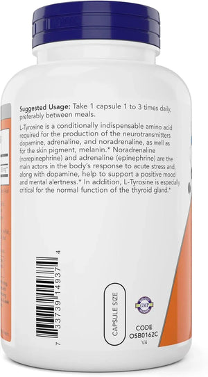 NOW SUPPLEMENTS - Now Supplements L-Tyrosine 500Mg. 300 Capsulas - The Red Vitamin MX - Suplementos Alimenticios - {{ shop.shopifyCountryName }}