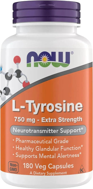 NOW SUPPLEMENTS - Now Supplements L-Tyrosine 750Mg. 180 Capsulas - The Red Vitamin MX - Suplementos Alimenticios - {{ shop.shopifyCountryName }}