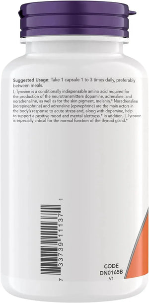 NOW SUPPLEMENTS - Now Supplements L-Tyrosine 750Mg. 180 Capsulas - The Red Vitamin MX - Suplementos Alimenticios - {{ shop.shopifyCountryName }}