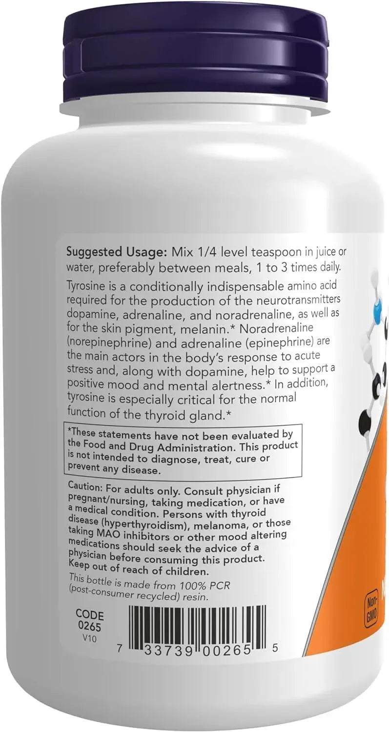 NOW SUPPLEMENTS - NOW Supplements L-Tyrosine Powder 113Gr. - The Red Vitamin MX - Suplementos Alimenticios - {{ shop.shopifyCountryName }}