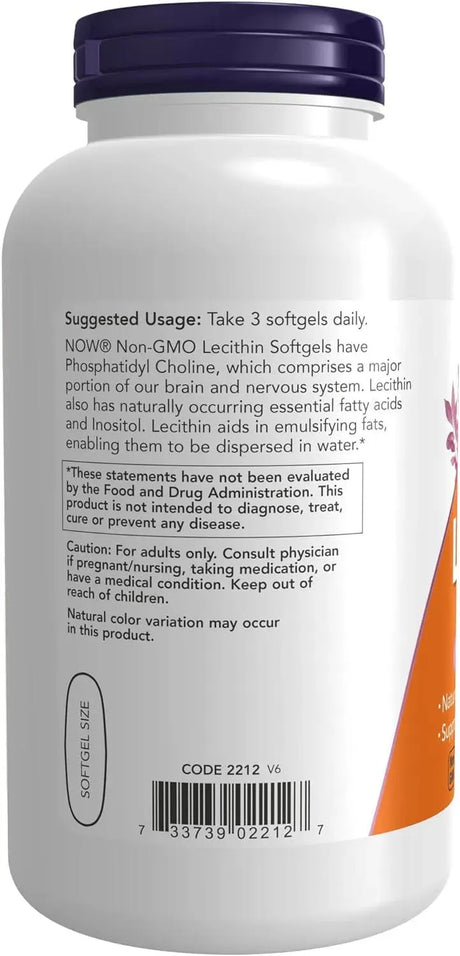 NOW SUPPLEMENTS - NOW Supplements Lecithin 1200Mg. 200 Capsulas Blandas - The Red Vitamin MX - Suplementos Alimenticios - {{ shop.shopifyCountryName }}