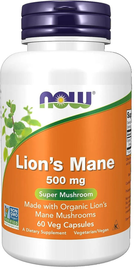 NOW SUPPLEMENTS - NOW Supplements Lion's Mane 500Mg. 60 Capsulas - The Red Vitamin MX - Suplementos Alimenticios - {{ shop.shopifyCountryName }}