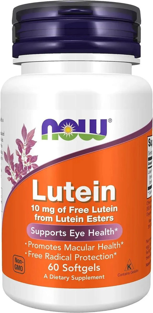 NOW SUPPLEMENTS - NOW Supplements Lutein 10Mg. 60 Capsulas Blandas - The Red Vitamin MX - Suplementos Alimenticios - {{ shop.shopifyCountryName }}