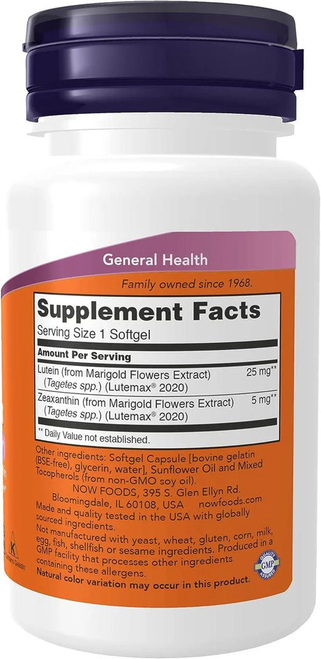 NOW SUPPLEMENTS - NOW Supplements Lutein & Zeaxanthin 60 Capsulas Blandas - The Red Vitamin MX - Suplementos Alimenticios - {{ shop.shopifyCountryName }}