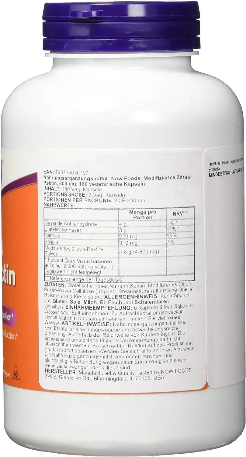 NOW SUPPLEMENTS - Now Supplements Modified Citrus Pectin 800Mg. 180 Capsulas - The Red Vitamin MX - Suplementos Alimenticios - {{ shop.shopifyCountryName }}