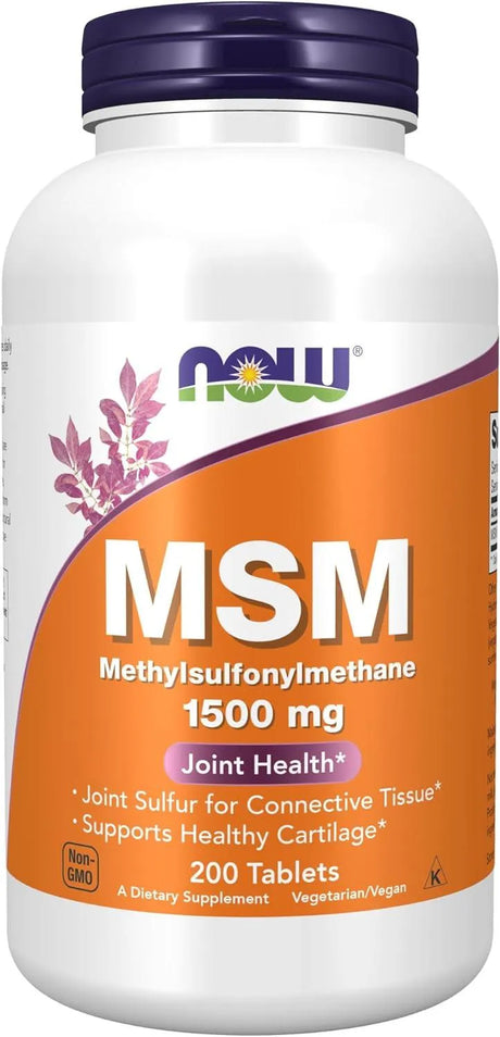 NOW SUPPLEMENTS - NOW Supplements MSM 1500Mg. 200 Tabletas - The Red Vitamin MX - Suplementos Alimenticios - {{ shop.shopifyCountryName }}