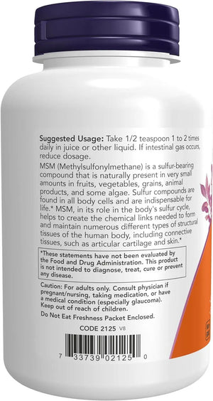 NOW SUPPLEMENTS - NOW Supplements MSM 227Gr. - The Red Vitamin MX - Suplementos Alimenticios - {{ shop.shopifyCountryName }}