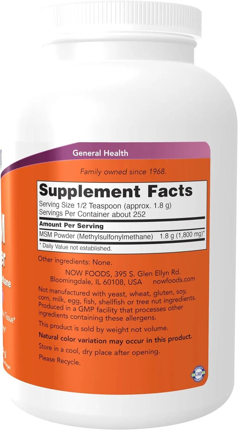 NOW SUPPLEMENTS - NOW Supplements MSM 454Gr. - The Red Vitamin MX - Suplementos Alimenticios - {{ shop.shopifyCountryName }}