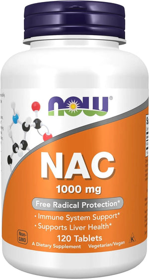 NOW SUPPLEMENTS - NOW Supplements NAC N-Acetyl-Cysteine 1,000Mg. 120 Tabletas - The Red Vitamin MX - Suplementos Alimenticios - {{ shop.shopifyCountryName }}