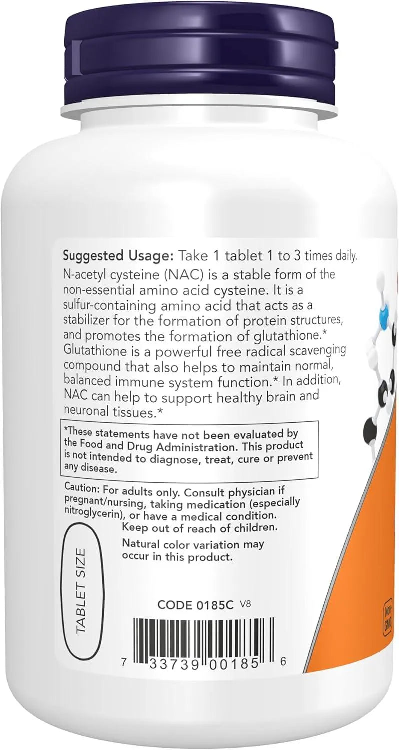 NOW SUPPLEMENTS - NOW Supplements NAC N-Acetyl-Cysteine 1,000Mg. 120 Tabletas - The Red Vitamin MX - Suplementos Alimenticios - {{ shop.shopifyCountryName }}