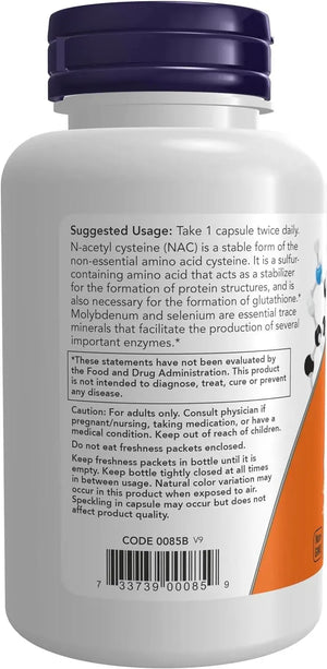 NOW SUPPLEMENTS - NOW Supplements NAC N-Acetyl Cysteine 600Mg. 100 Capsulas - The Red Vitamin MX - Suplementos Alimenticios - {{ shop.shopifyCountryName }}