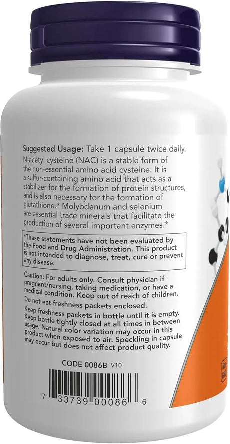 NOW SUPPLEMENTS - NOW Supplements NAC N-Acetyl Cysteine 600Mg. 250 Capsulas - The Red Vitamin MX - Suplementos Alimenticios - {{ shop.shopifyCountryName }}