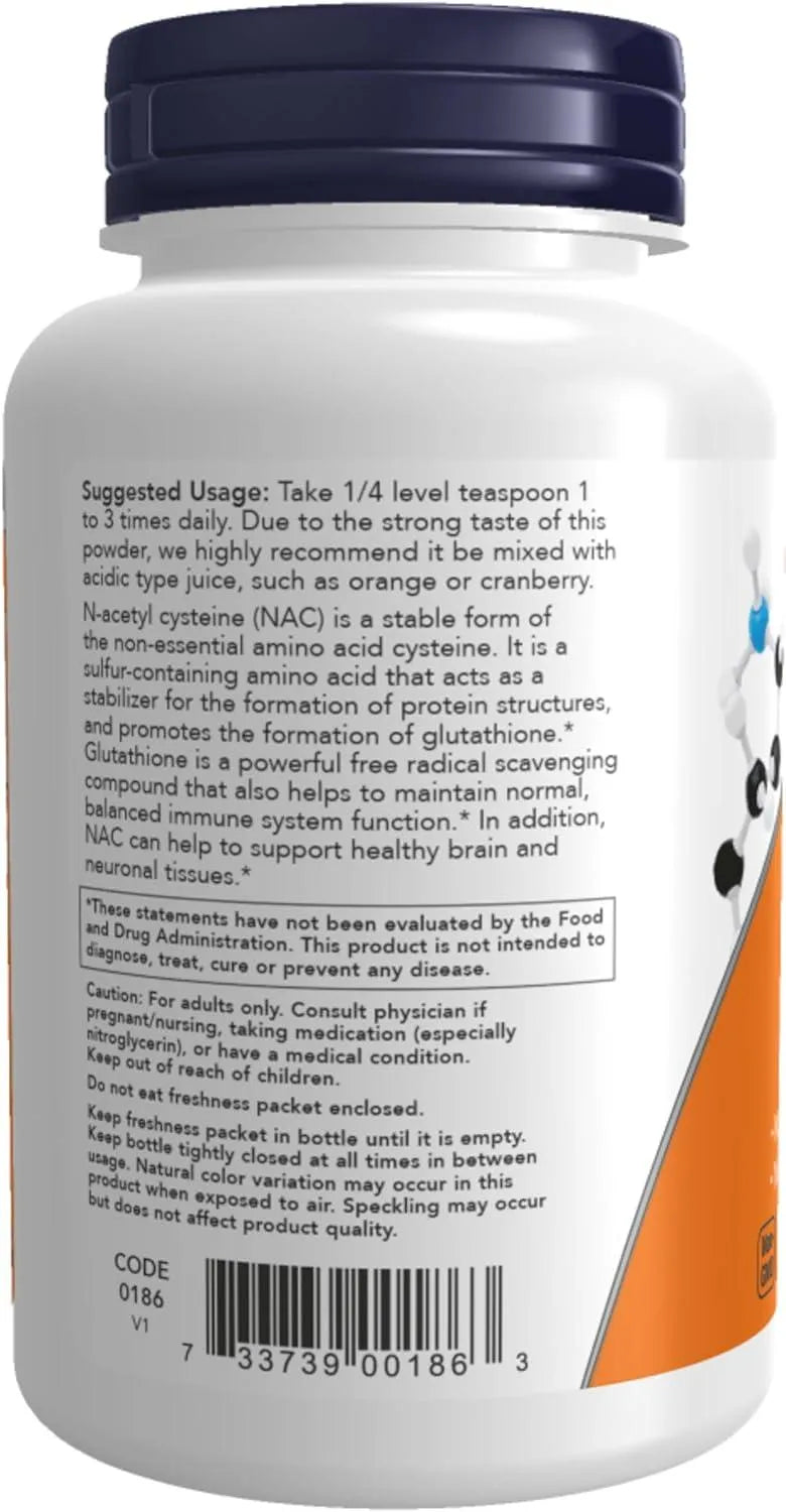 NOW SUPPLEMENTS - Now Supplements NAC Pure Powder 113Gr. - The Red Vitamin MX - Suplementos Alimenticios - {{ shop.shopifyCountryName }}