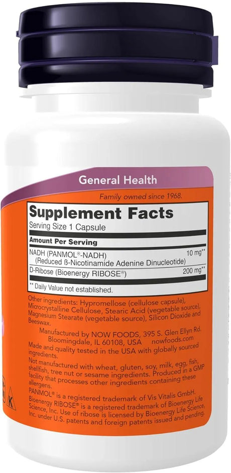 NOW SUPPLEMENTS - NOW Supplements NADH 60 Capsulas - The Red Vitamin MX - Suplementos Alimenticios - {{ shop.shopifyCountryName }}