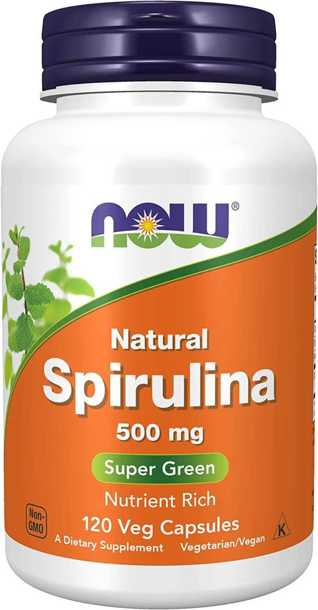 NOW SUPPLEMENTS - NOW Supplements Natural Spirulina 500Mg. 120 Capsulas - The Red Vitamin MX - Suplementos Alimenticios - {{ shop.shopifyCountryName }}