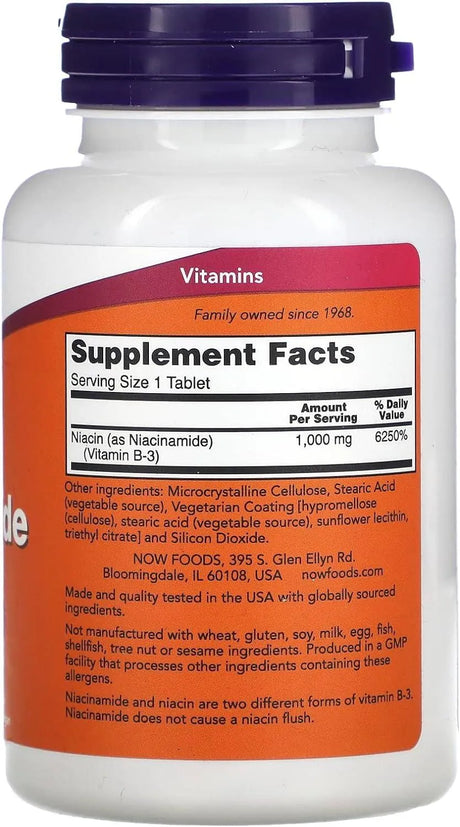 NOW SUPPLEMENTS - Now Supplements Niacinamide 1000Mg. 90 Tabletas - The Red Vitamin MX - Suplementos Alimenticios - {{ shop.shopifyCountryName }}