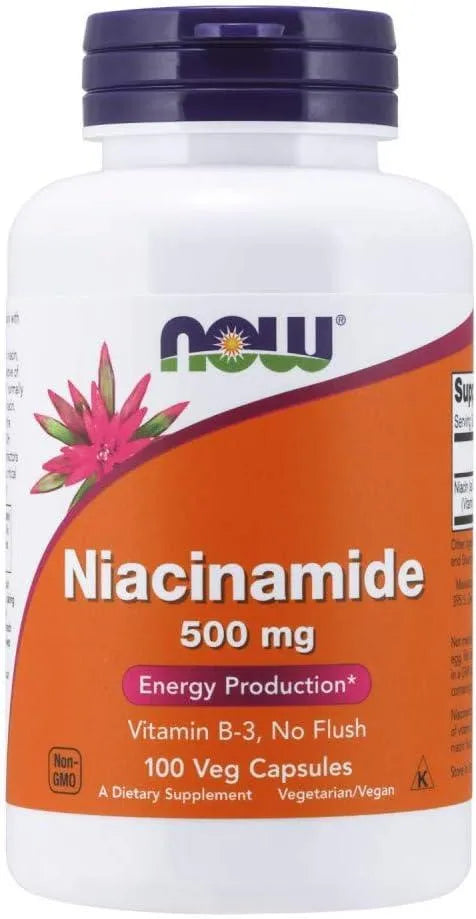 NOW SUPPLEMENTS - Now Supplements Niacinamide 500Mg. 100 Capsulas 3 Pack - The Red Vitamin MX - Suplementos Alimenticios - {{ shop.shopifyCountryName }}