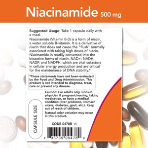 NOW SUPPLEMENTS - Now Supplements Niacinamide 500Mg. 100 Capsulas 3 Pack - The Red Vitamin MX - Suplementos Alimenticios - {{ shop.shopifyCountryName }}