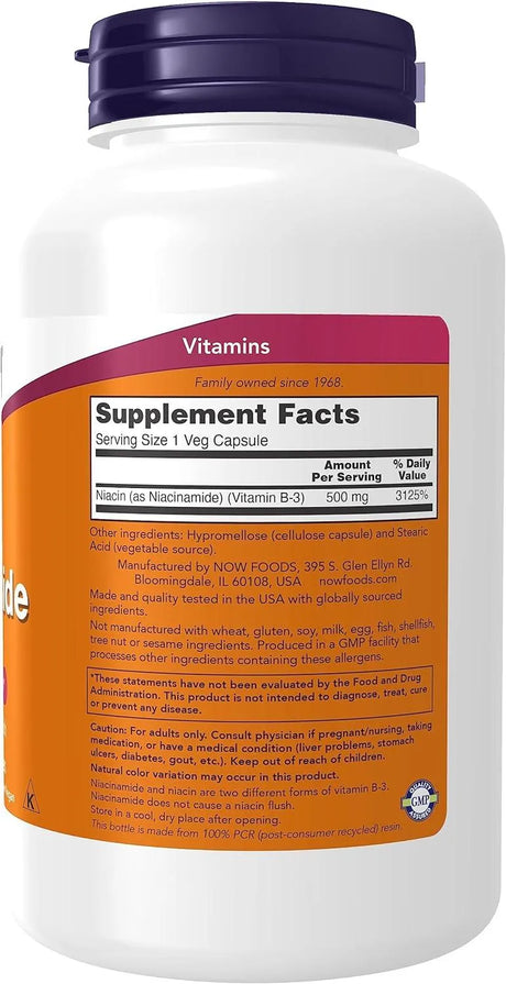 NOW SUPPLEMENTS - Now Supplements Niacinamide 500Mg. 250 Capsulas - The Red Vitamin MX - Suplementos Alimenticios - {{ shop.shopifyCountryName }}