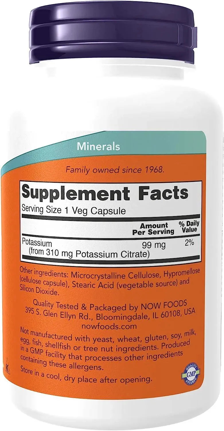 NOW SUPPLEMENTS - NOW Supplements, Potassium Citrate 99Mg. 180 Capsulas - The Red Vitamin MX - Suplementos Alimenticios - {{ shop.shopifyCountryName }}