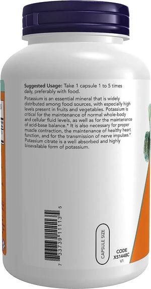 NOW SUPPLEMENTS - NOW Supplements Potassium Citrate 99Mg. 360 Capsulas - The Red Vitamin MX - Suplementos Alimenticios - {{ shop.shopifyCountryName }}