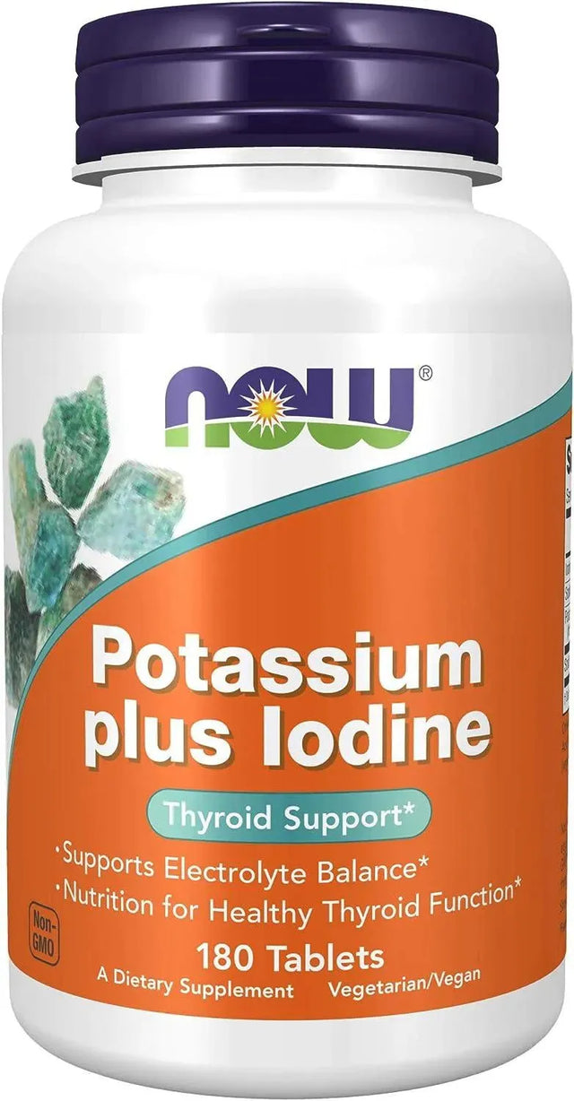 NOW SUPPLEMENTS - NOW Supplements Potassium Plus Iodine 180 Tabletas - The Red Vitamin MX - Suplementos Alimenticios - {{ shop.shopifyCountryName }}