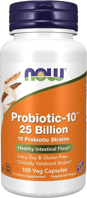 NOW SUPPLEMENTS - NOW Supplements Probiotic-10 25 Billion with 10 Probiotic Strains 100 Capsulas - The Red Vitamin MX - Suplementos Alimenticios - {{ shop.shopifyCountryName }}