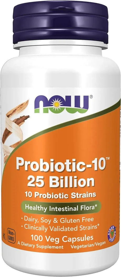 NOW SUPPLEMENTS - NOW Supplements Probiotic-10 25 Billion with 10 Probiotic Strains 100 Capsulas - The Red Vitamin MX - Suplementos Alimenticios - {{ shop.shopifyCountryName }}