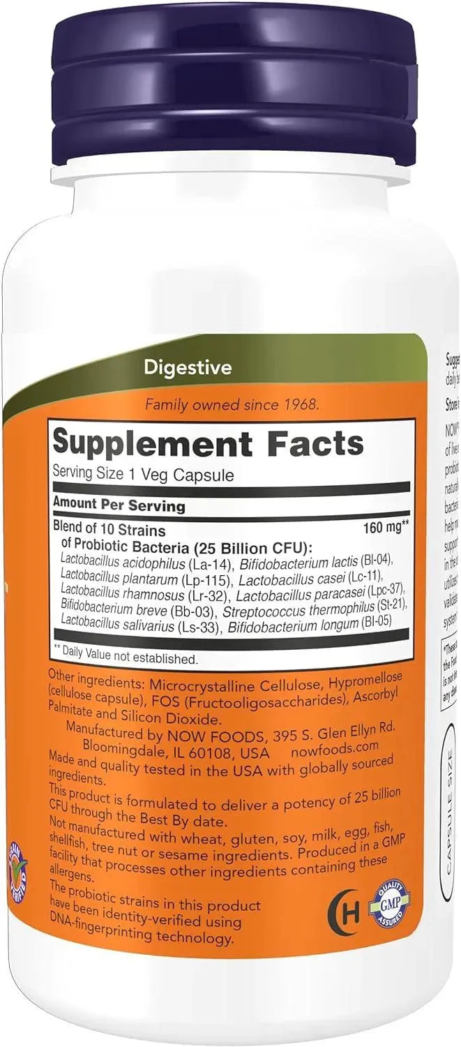 NOW SUPPLEMENTS - NOW Supplements Probiotic-10 25 Billion with 10 Probiotic Strains 100 Capsulas - The Red Vitamin MX - Suplementos Alimenticios - {{ shop.shopifyCountryName }}